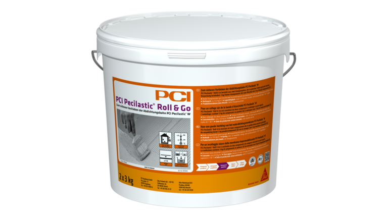 Eimer mit PCI Rollkleber.